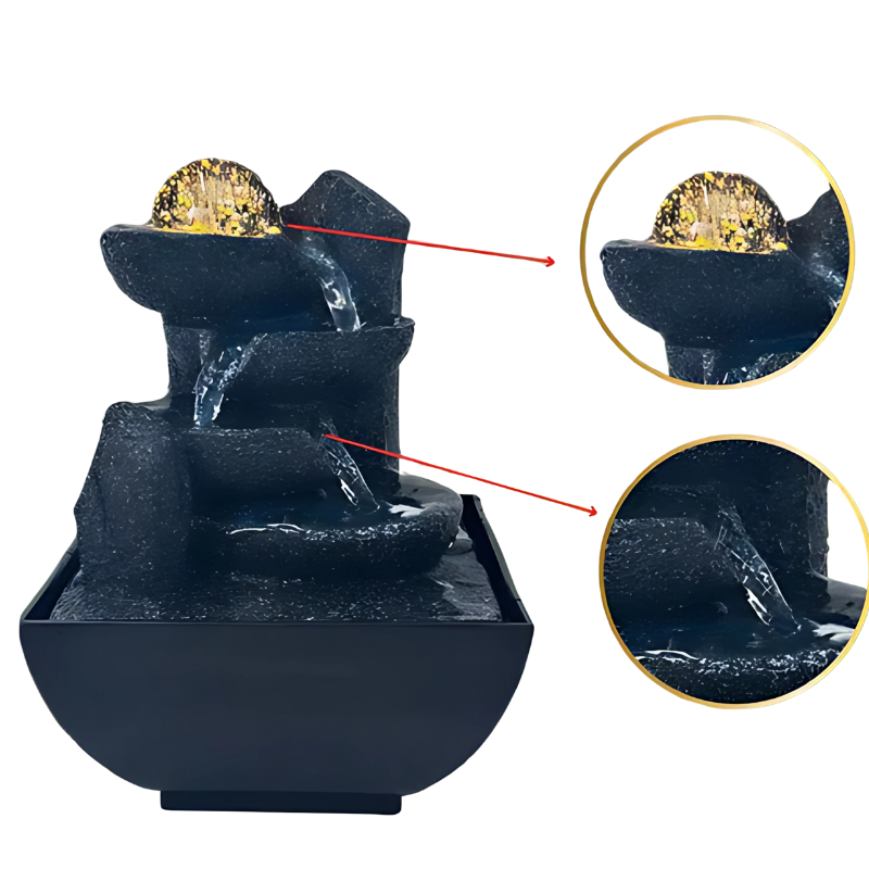 Fonte Decorativa de Mesa com Cascata e LED 3 quedas - Imagem 2